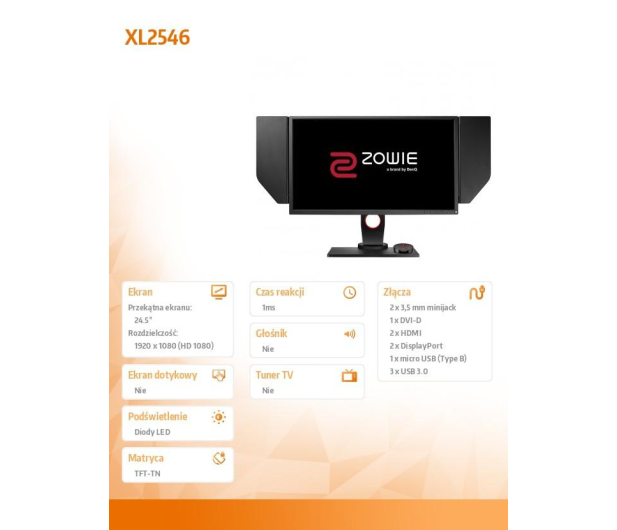 BenQ ZOWIE XL2546 czarny 240Hz - 374421 - zdjęcie 11
